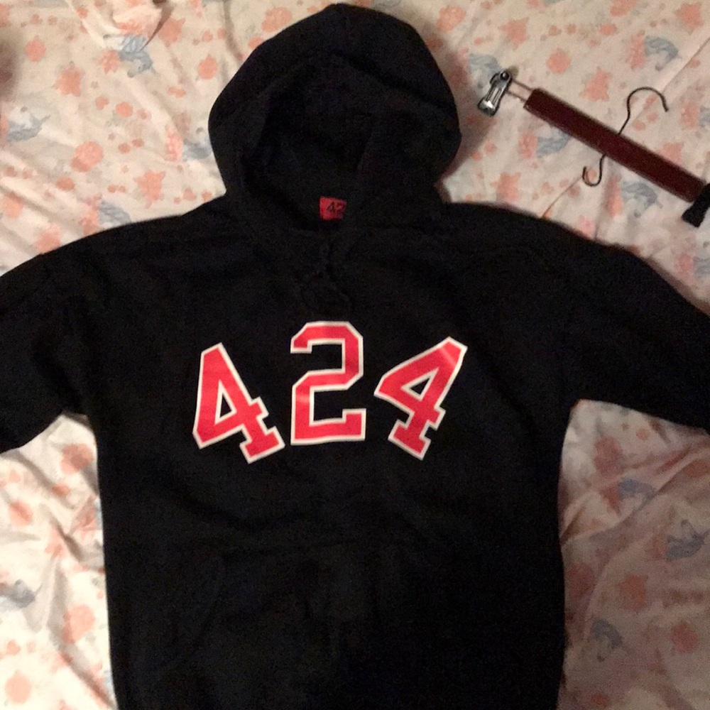 424— black university hoodie— pop up exclusive